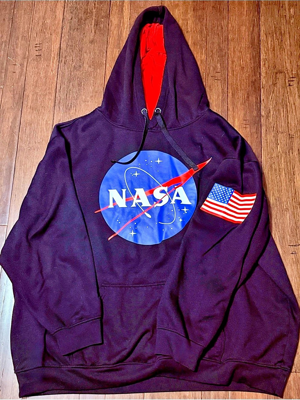 Akademiks NASA Graphic Pullover Hoodie Black & Red 4XL